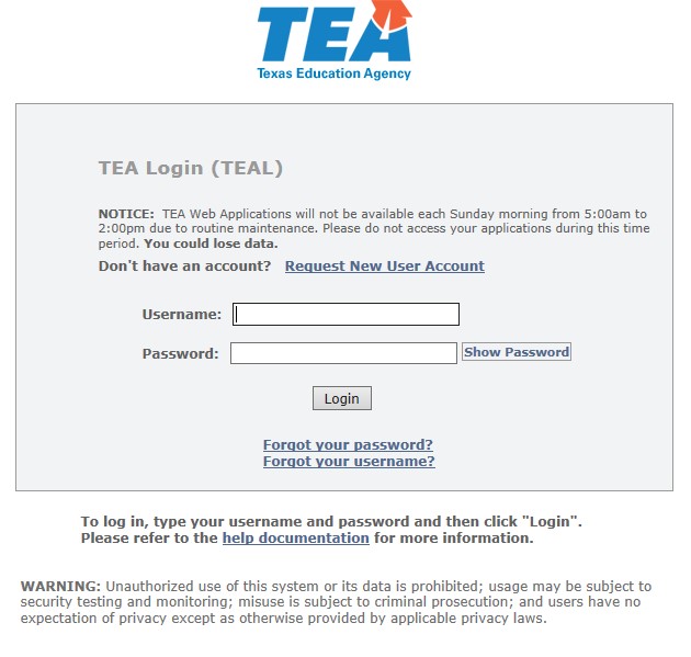 Create a TEAL User Account to Apply for or Renew Certification
